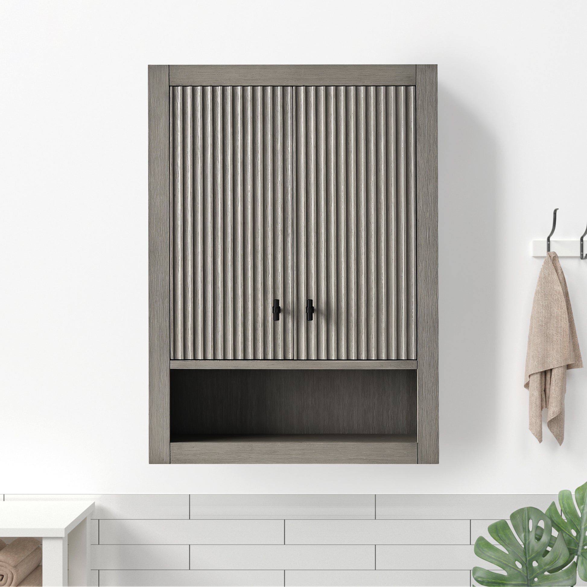 24 in. W x 8 in. D x 33 in. H Bathroom Storage Wall Cabinet CVL TC