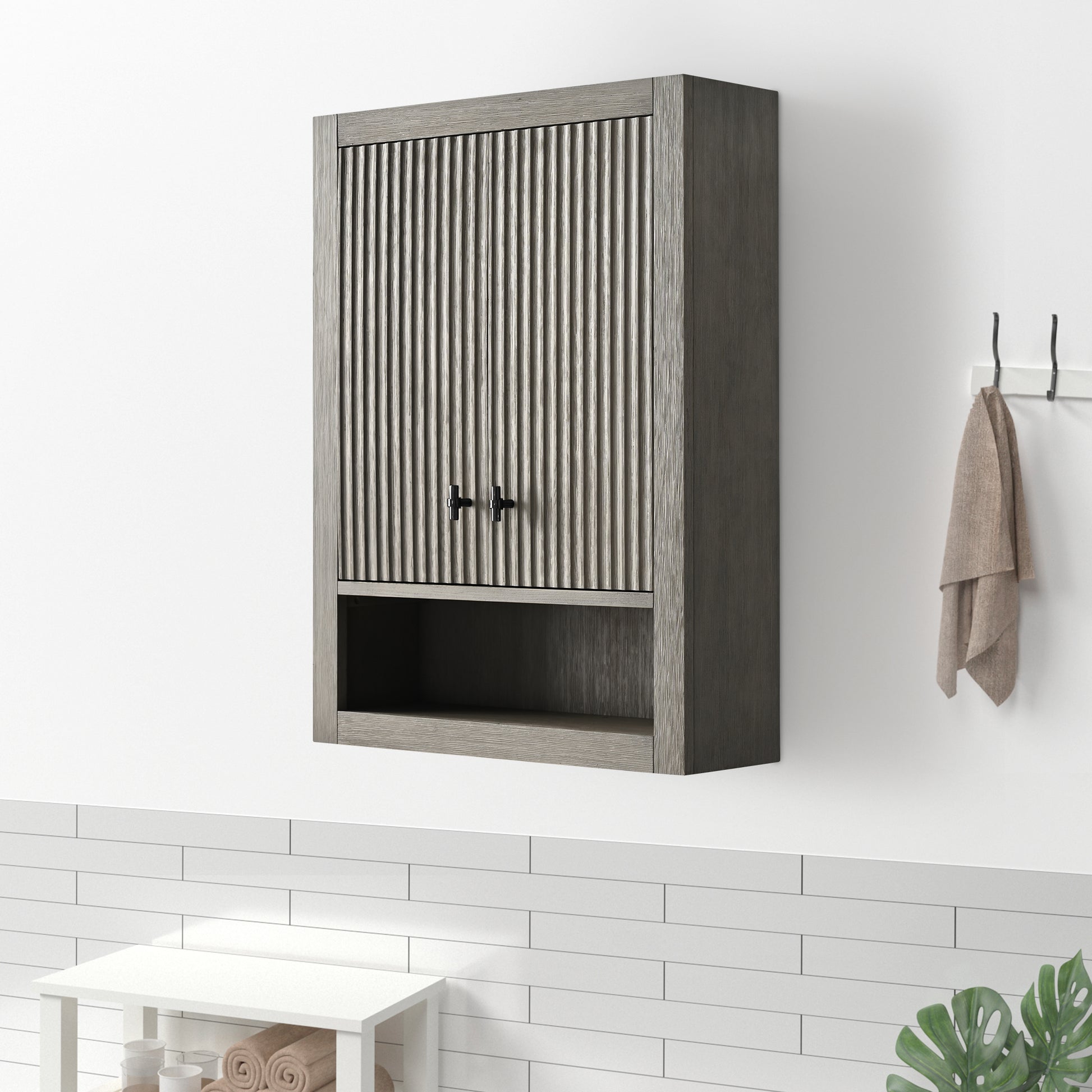 24 in. W x 8 in. D x 33 in. H Bathroom Storage Wall Cabinet CVL TC