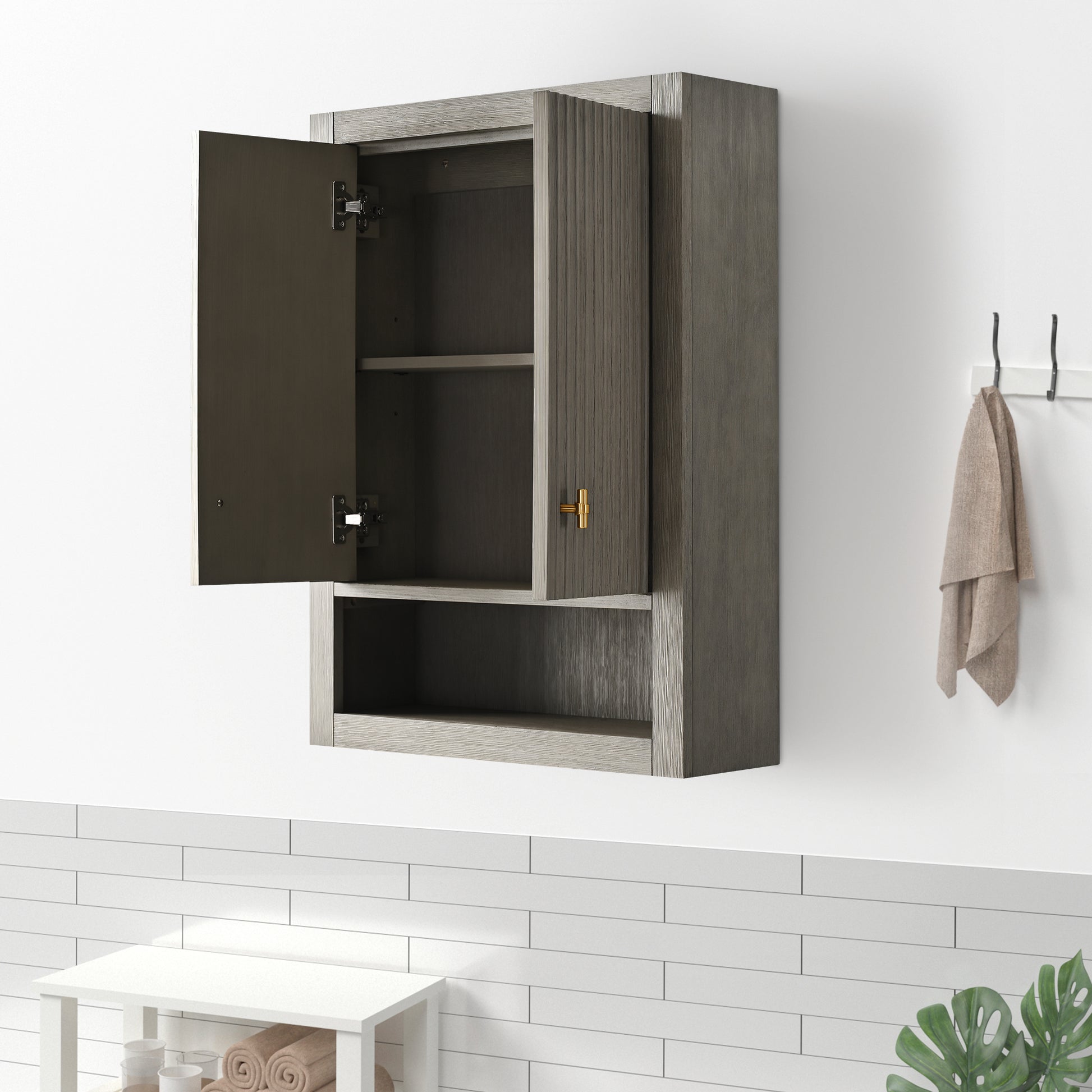 24 in. W x 8 in. D x 33 in. H Bathroom Storage Wall Cabinet CVL TC