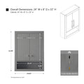 24 in. W x 8 in. D x 33 in. H Bathroom Storage Wall Cabinet CVL TC