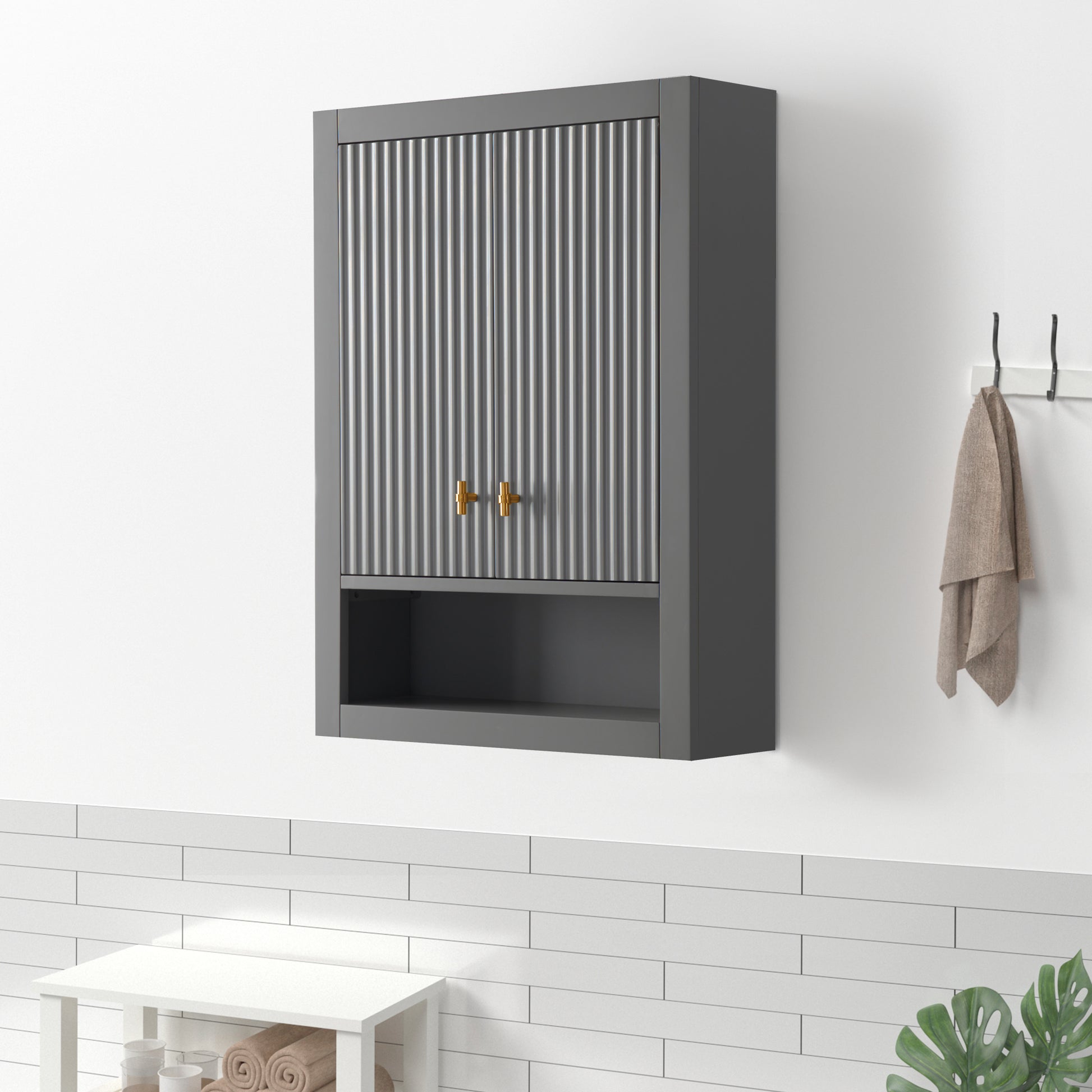 24 in. W x 8 in. D x 33 in. H Bathroom Storage Wall Cabinet CVL TC