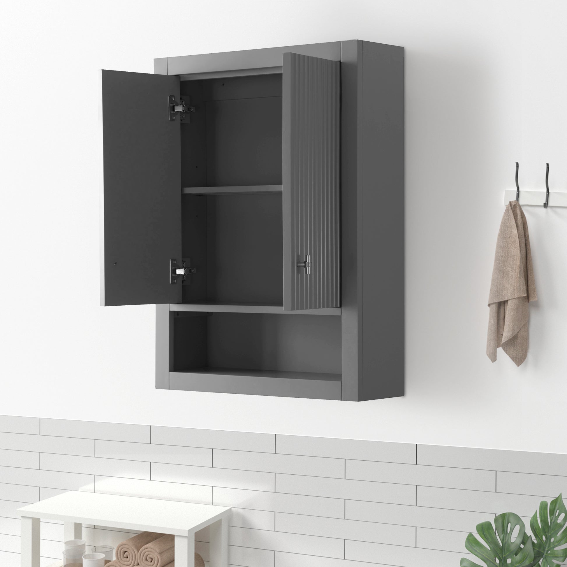 24 in. W x 8 in. D x 33 in. H Bathroom Storage Wall Cabinet CVL TC