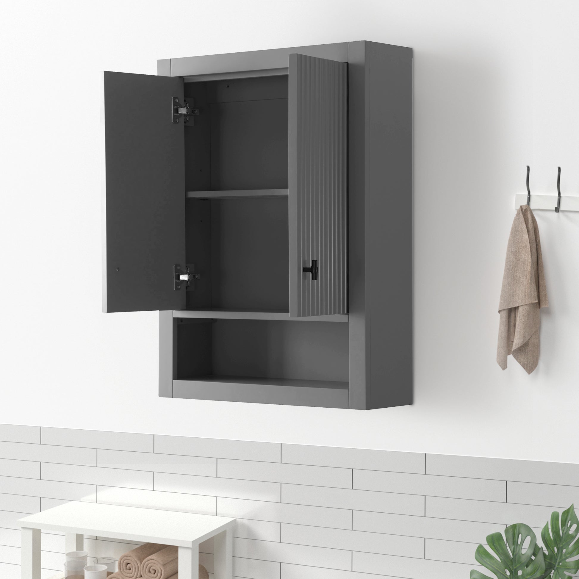 24 in. W x 8 in. D x 33 in. H Bathroom Storage Wall Cabinet CVL TC