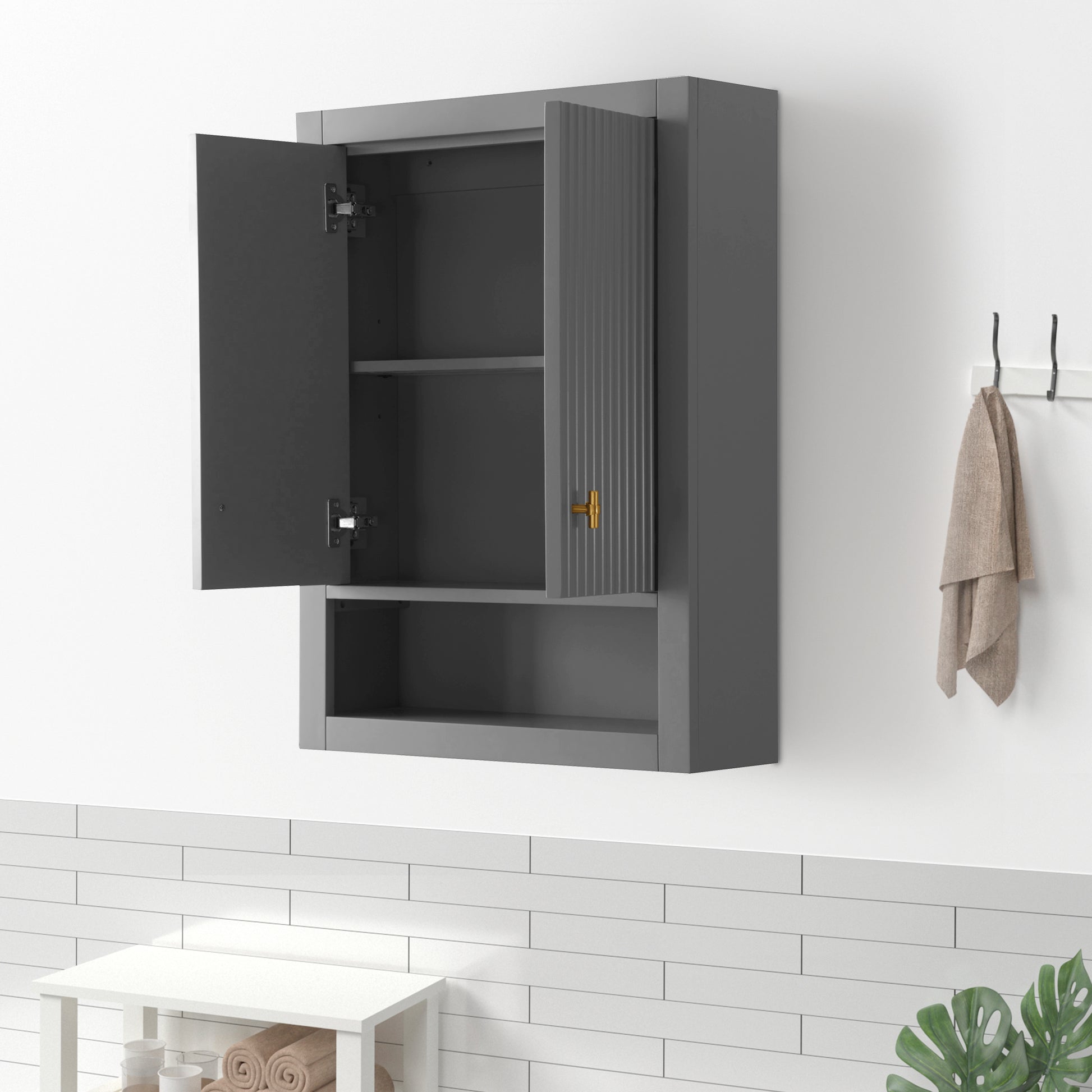 24 in. W x 8 in. D x 33 in. H Bathroom Storage Wall Cabinet CVL TC