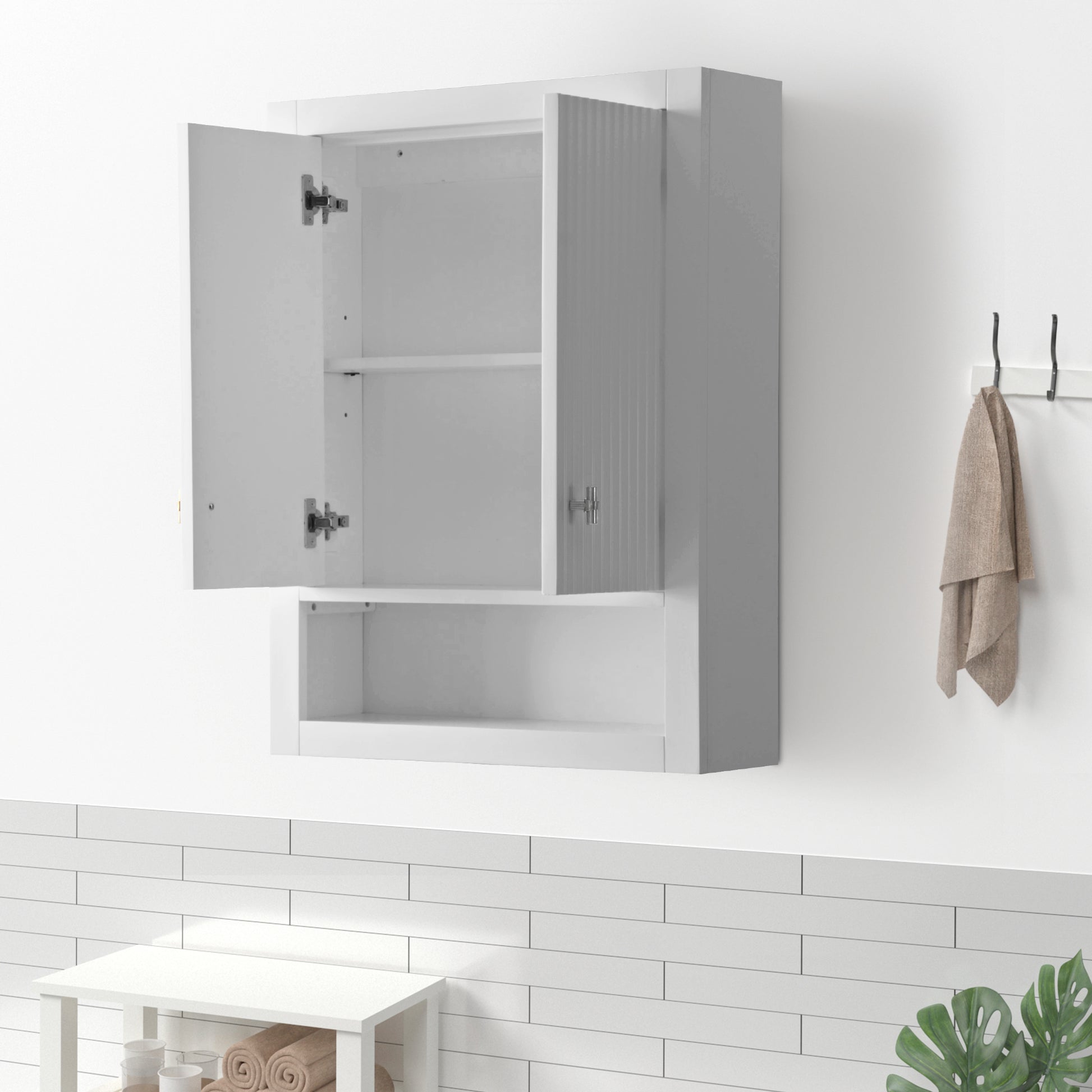 24 in. W x 8 in. D x 33 in. H Bathroom Storage Wall Cabinet CVL TC