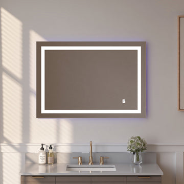 Framed Oval LED Light Bathroom Vanity Mirror in Clear VA52