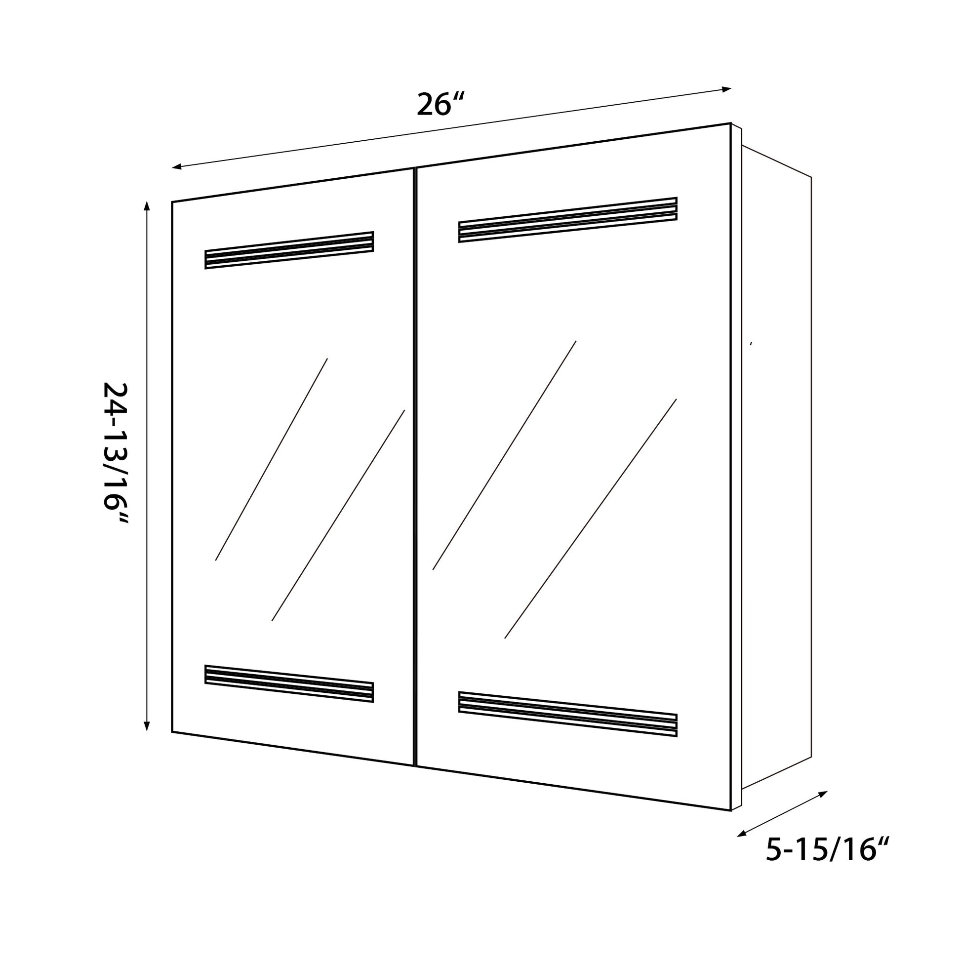 LED Lighted Surface Mount Medicine Cabinet in White VA7