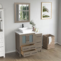 Bathroom Vanity with Basin Engineered Marble Top and Mirror CVC24