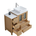 Bathroom Vanity with Basin Engineered Marble Top and Mirror CVC24