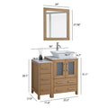 Bathroom Vanity with Basin Engineered Marble Top and Mirror CVC24