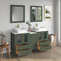 Bathroom Vanity with Basin Engineered Marble Top and Mirror CVC24