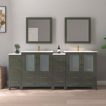 Bathroom Vanity with Basin Vanity Ceramic Top and Mirror CVB30
