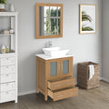 Bathroom Vanity with Basin Engineered Marble Top and Mirror CVC24