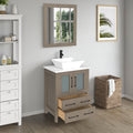 Bathroom Vanity with Basin Engineered Marble Top and Mirror CVC24