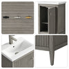 Solid Wood Freestanding Bathroom Vanity Cabinet with Ceramic sink CVL MB(Assembled)