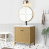 Solid Wood Freestanding Bathroom Vanity Cabinet with Ceramic sink CVL MB(Assembled)