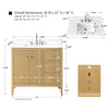 Solid Wood Freestanding Bathroom Vanity Cabinet with Ceramic sink CVL MB(Assembled)