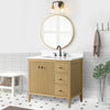 Solid Wood Freestanding Bathroom Vanity Cabinet with Ceramic sink CVL MB(Assembled)