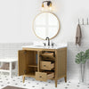 Solid Wood Freestanding Bathroom Vanity Cabinet with Ceramic sink CVL MB(Assembled)