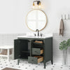 Solid Wood Freestanding Bathroom Vanity Cabinet with Ceramic sink CVL MB(Assembled)