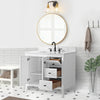 Solid Wood Freestanding Bathroom Vanity Cabinet with Ceramic sink CVL MB(Assembled)