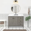 Solid Wood Freestanding Bathroom Vanity Cabinet with Ceramic sink CVL MB(Assembled)