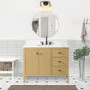 Solid Wood Freestanding Bathroom Vanity Cabinet with Ceramic sink CVL MB(Assembled)