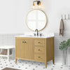 Solid Wood Freestanding Bathroom Vanity Cabinet with Ceramic sink CVL MB(Assembled)