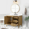 Solid Wood Freestanding Bathroom Vanity Cabinet with Ceramic sink CVL MB(Assembled)