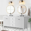 Solid Wood Freestanding Bathroom Vanity Cabinet with Ceramic sink CVL MB(Assembled)