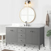 Solid Wood Freestanding Bathroom Vanity Cabinet with Ceramic sink CVL MB(Assembled)