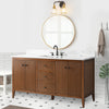 Solid Wood Freestanding Bathroom Vanity Cabinet with Ceramic sink CVL MB(Assembled)