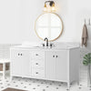 Solid Wood Freestanding Bathroom Vanity Cabinet with Ceramic sink CVL MB(Assembled)