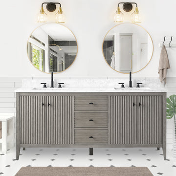 Solid Wood Freestanding Bathroom Vanity Cabinet with Ceramic sink CVL MB