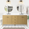 Solid Wood Freestanding Bathroom Vanity Cabinet with Ceramic sink CVL MB(Assembled)