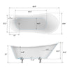 Acrylic Clawfoot Freestanding Bathtub B3102