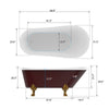 Acrylic Clawfoot Freestanding Bathtub B311R2