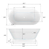 Acrylic Freestanding Soaking Bathtub B61