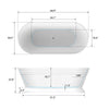 Acrylic Freestanding Soaking Bathtub B61