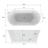 Acrylic Freestanding Soaking Bathtub B8092IO