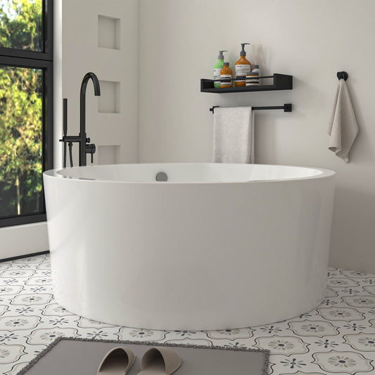 Acrylic Flatbottom Freestanding Bathtub in White B81 Troyes