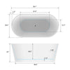 Acrylic Flatbottom Freestanding Bathtub B81 Bordeaux