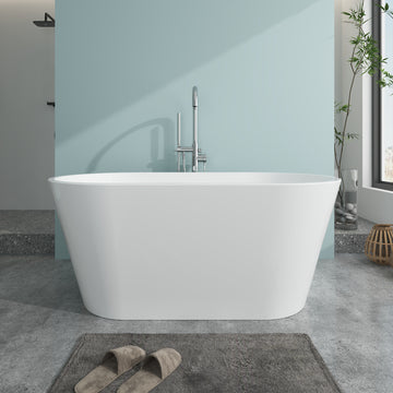 Acrylic Flatbottom Freestanding Non Slip Soaking Bathtub B81 Domme