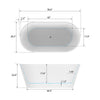 Acrylic Flatbottom Freestanding Non Slip Soaking Bathtub B81 Domme