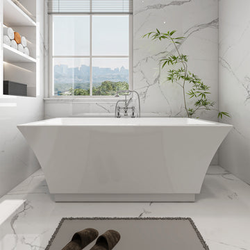 Acrylic Freestanding Soaking Bathtub with Center Drain B81 Strasbourg