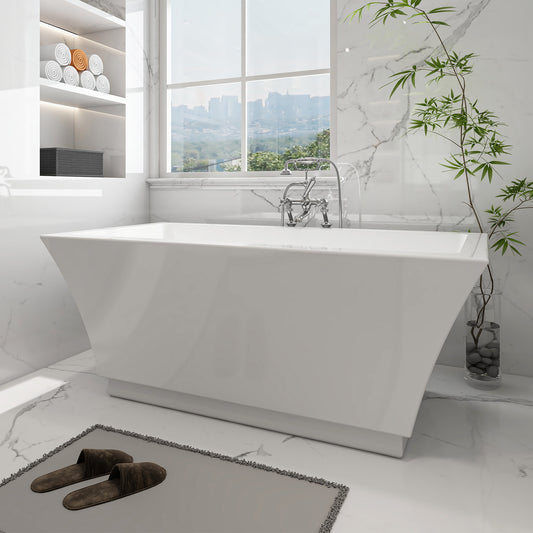 Acrylic Freestanding Soaking Bathtub with Center Drain B81 Strasbourg