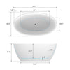 Acrylic Freestanding Soaking Bathtub B834