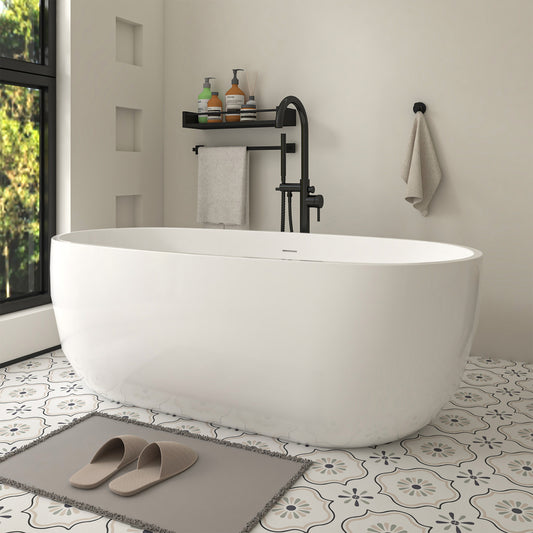 Acrylic Flatbottom Center Bathtub in White VA6906 L IO