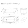 Solid Surface Resin Stone Flatbottom Freestanding Bathtub BS11