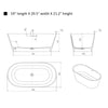 Solid Surface Resin Stone Flatbottom Freestanding Bathtub BS12